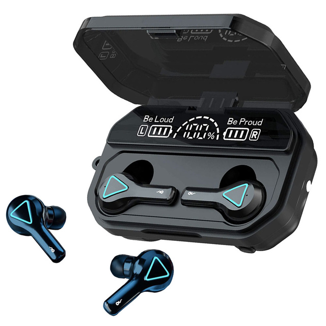 Słuchawki bezprzewodowe TWS Bluetooth 5.1 ze stacja ładującą Powerbank Czarne