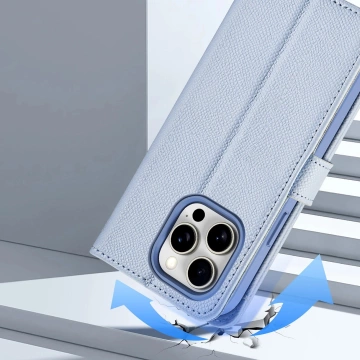 iPhone 15 Dux Ducis Lawa Leder Wallet Case MagSafe Blau