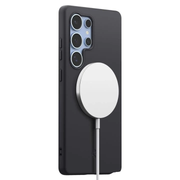 Etui für Samsung Galaxy S25 Ultra Schwarz Spigen Silicone Fit Mag MagSafe