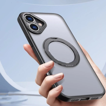 Hülle für iPhone 16e Tech-Protect MagRing MagSafe Mattschwarz