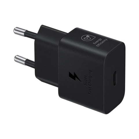 Original Samsung GaN Super Fast Charger EP-T2510XBEGEU USB Typ C 3A 25W AC Ladegerät, schwarzer Blister