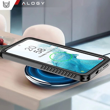 Etui wodoodporne do Samsung Galaxy S22 360 Alogy Pancerne Armor IP68 ze smyczką Czarne