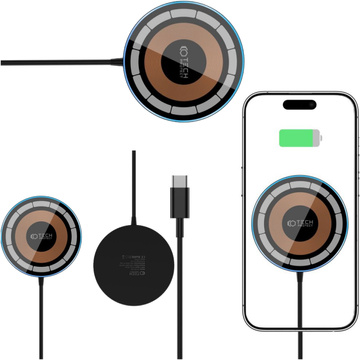 TECH-PROTECT QI15W-A30 MAGNETISCHES MAGSAFE KABELLOSES LADEGERÄT SCHWARZ