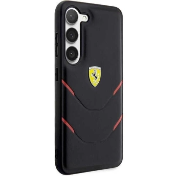 Etui Ferrari do Samsung Galasy S23+ Plus HardCase Hot Stamp Lines czarny
