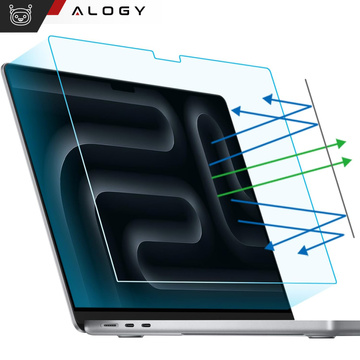 Matte Displayschutzfolie für MacBook Air 15 2023 M2 A2941 15,3" Alogy Displayschutzfolie mit Anti-Blau-Filter