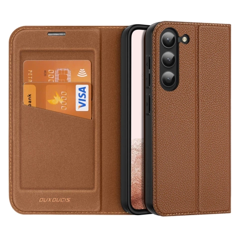 Dux Ducis Skin X2 Schutzhülle für Samsung Galaxy S23 Flip Case Wallet Stand Braun