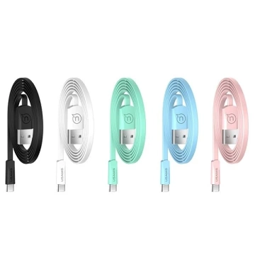 USAMS Kabel płaski U2 USB-C 1,2m biały