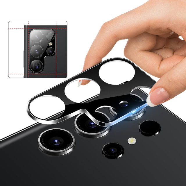 Metalowa osłonka do Samsung Galaxy S24 Ultra ochronna na wyspe aparat obiektyw Alogy Metal Lens Czarna