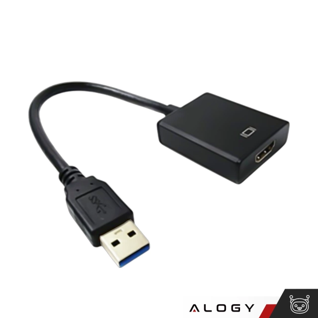 Przejściówka USB 3.0 do HDMI Alogy adapter Full HD 1080P 60HZ Hub konwerter Czarny