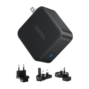 Choetech PD6008 GaN 100W 2x USB-C Power Delivery Schwarzes Ladegerät