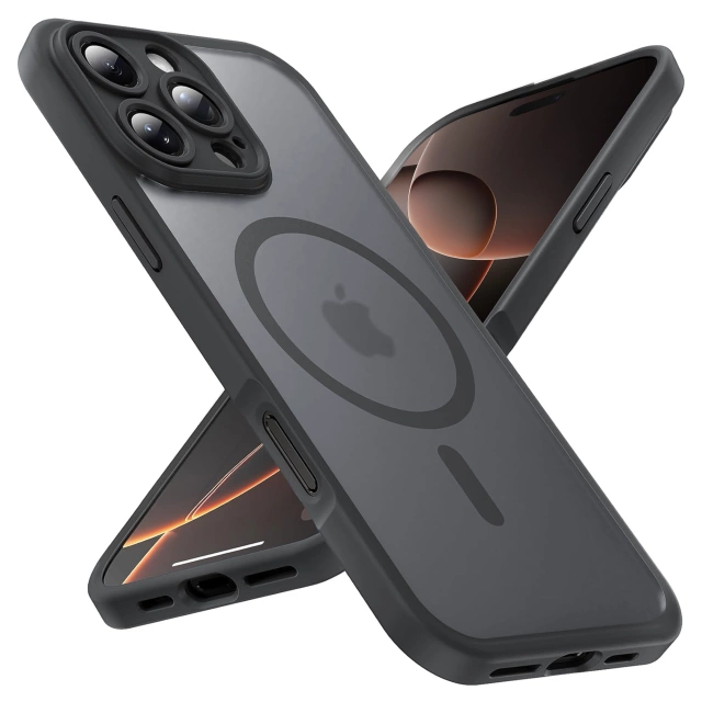 Etui do Apple iPhone 16 Pro Max obudowa Alogy MagSafe Hybrid Matte Case pokrowiec matowy z ochroną obiektywu czarny + szkło hartowane