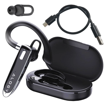 Kabelloses Headset für Bluetooth 4.0-Anrufe, Auto-Headset mit Display V8 Schwarz