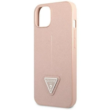 Ratet mal, GUHCP14MPSATLP Hülle für Apple iPhone 14 Plus 6,7" rosa/rosa Hardcase SaffianoTriangle Logo