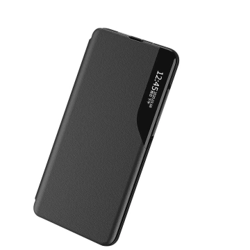 Eco Leather View Case elegante Hülle mit Flipcover und Standfunktion für Samsung Galaxy A73 schwarz