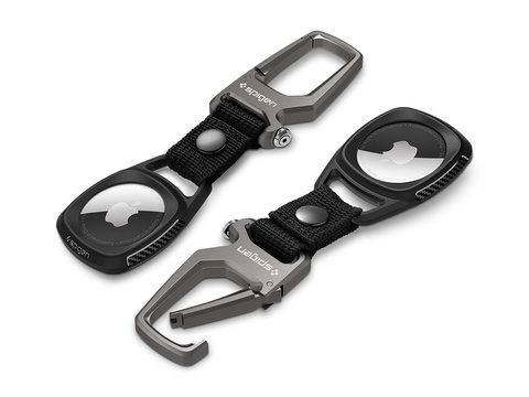 Etui Brelok Karabinczyk Spigen Rugged Armor für Apple AirTag Mattschwarz