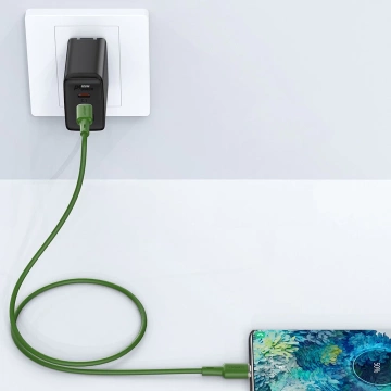 Acefast Kabel USB Typ C - USB Typ C 1,2m, 60W (20V / 3A) grün (C2-03 oliver green)