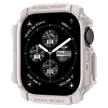 Hülle für Apple Watch 10 (46 mm) Beige Dune Beige Spigen Rugged Armor Pro
