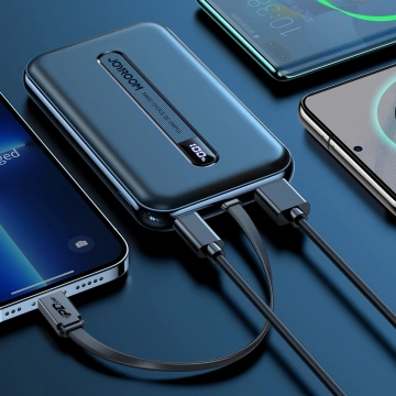 Joyroom powerbank z wbudowanym kablem Lightning 20W 10000mAh PD QC3.0 czarny (JR-L001-lightning)