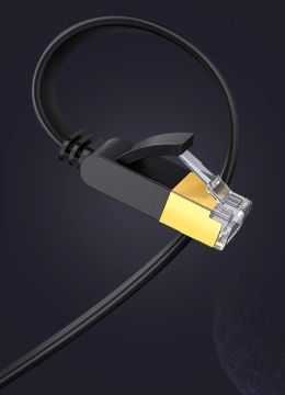 Flachkabel UGREEN Ethernet-Patchkabel RJ45 Cat 7 STP LAN 10 Gbit/s 10 m schwarz (NW106 11265)