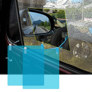 2 x hydrophobe Nano-Folie, Fensteraufkleber, Spiegel, Regen, wasserdicht, für Auto, Auto, Badezimmer, 15 x 20 cm
