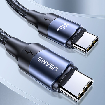 USAMS USB-C auf USB-C 100 W PD Schnellladung QC FCP 3 m schwarzes Kabel