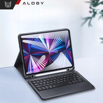 Etui ochronne z klawiaturą Alogy Keyboard case z miejscem na rysik klawiatura bezprzewodowa do Apple iPad Air 13" czarne 