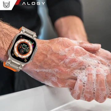Armband Alogy Luxury Metal TPU Band für Apple Watch 42/44/45/49mm Orange