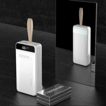Dudao Powerbank 30000 mAh 3x USB mit LED-Lampe weiß (K8s weiß)