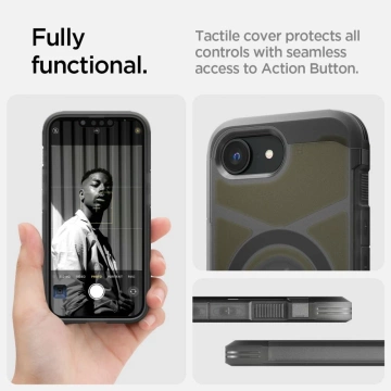 Etui für iPhone 16e Spigen Tough Armor Mag MagSafe Frost Black