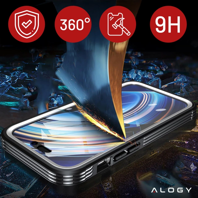 Etui ochronne na telefon do Apple iPhone 16 Pro Alogy Shield360 MagCase™️ do MagSafe obudowa z ochroną wyświetlacza i aparatu Czarne