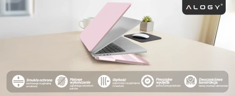 Schutzhülle für Apple MacBook Pro 16 2021–2025 (M1/M2/M3/M4) – Flexible, matte Schutzhülle, leicht und widerstandsfähig – Alogy AirGuard™ Pink