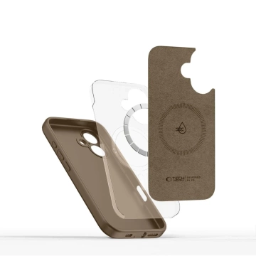 Tech-Protect Liquid Silicone MagSafe iPhone 16 Hülle Braun