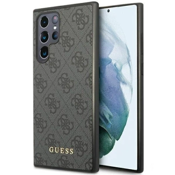 Etui Guess GUHCS23LG4GFGR für Samsung Galaxy S23 Ultra S918 szary/grey hardcase 4G Metal Gold Logo