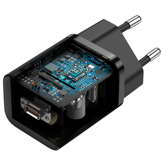 Ładowarka sieciowa zasilacz Baseus Super Si USB-C Type C PD 25W Czarna