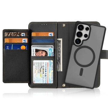 Samsung Galaxy S25 Ultra Dux Ducis Lava Lederhülle Schwarz