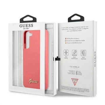 Ratet mal, GUHCS22MLSLMGFU S22 S906 fuksja/fuchsia Hardcase Silikonschrift Metalllogo