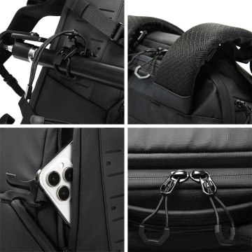 Bange wasserdichter Rucksack für 15,6-Zoll-Laptop, Stadtreisender, 45 x 30 x 16 cm, für Arbeit, Flugzeug, Herren, Damen, mit USB-Anschluss Schwarz