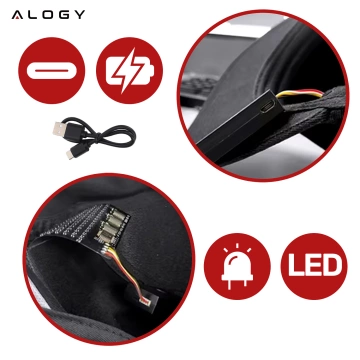 Alogy PixelCap™ LED-Baseballkappe mit RGB-LED-Beleuchtung, Bluetooth-Pixeln, Steuerung per Smartphone-App, Schwarz