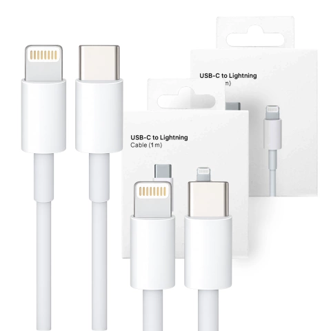 Kabel 100 cm USB-C für Lightning PowerDelivery für Apple iPhone USB-Datenladekabel PD 20 W Weiß