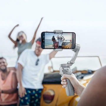 3-Achsen-Gimbal für Smartphone Hoco K24 mit Beleuchtung Grau