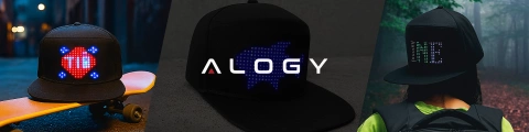 Alogy PixelCap™ LED-Baseballkappe mit RGB-LED-Beleuchtung, Bluetooth-Pixeln, Steuerung per Smartphone-App, Schwarz