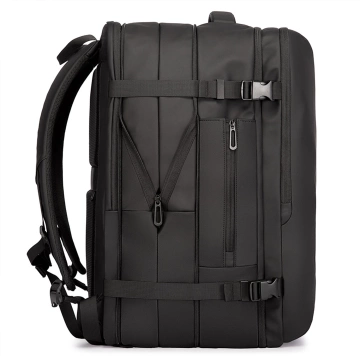 Bange wasserdichter Rucksack für 15,6-Zoll-Laptop, Stadtreisender, 45 x 30 x 16 cm, für Arbeit, Flugzeug, Herren, Damen, mit USB-Anschluss Schwarz