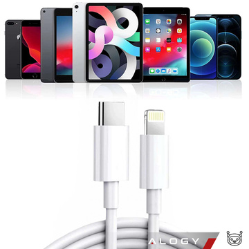 2m USB-C auf Lightning Kabel Alogy Fast Charge iPhone Ladekabel 20W weiß