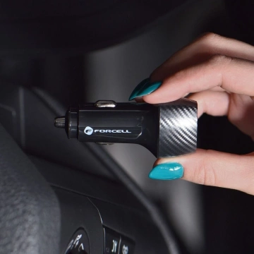 Forcell Carbon Autoladegerät QC 3.0 2xUSB 36W Schwarz
