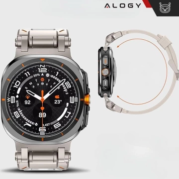 Alogy Luxus-Metall-TPU-Armband für Apple Watch 42/44/45/49 mm, Beige