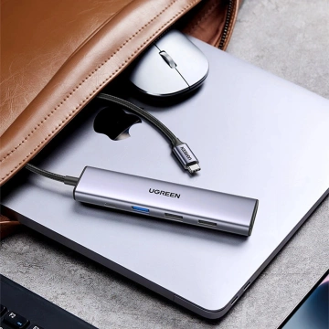 Ugreen CM478 USB-C auf HDMI / USB-A 3.0 / 2x USB 2.0 / PD Adapter Grau