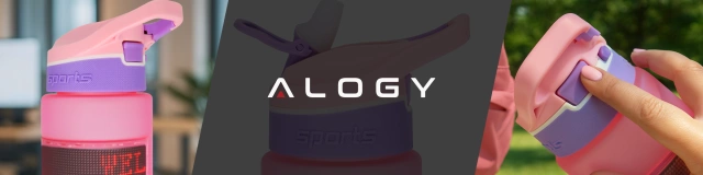 Butelka Bidon na Napoje LED, Inteligentna z Wyświetlaczem i Łącznością Bluetooth, Słomka, Motywacyjna, Wielokrotnego Użytku, Alogy FitBottle™ 800ml - Różowa