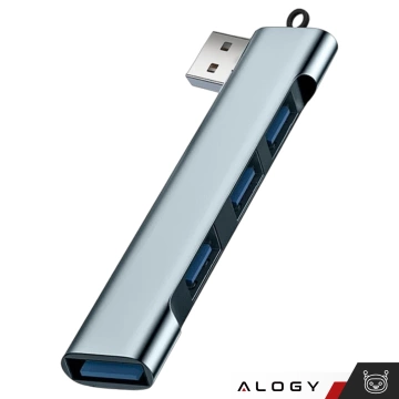HUB-Splitter Alogy Adapter für Computer-Laptop mit USB-A auf 3x USB-A 2.0 1x USB-A 3.0 Grau