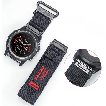 Nylonarmband für Garmin Fenix ​​​​5x 6x 7x Pro 26 mm Nylonband Sport Schwarz