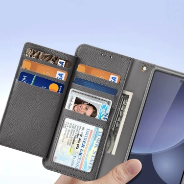 Samsung Galaxy S25 Ultra Dux Ducis Lava Lederhülle Grau